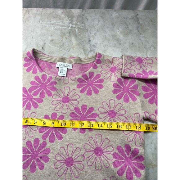 Rachel Zoe Sweater Women’s XS Pink Flower 70’s Vibe - Picture 4 of 7